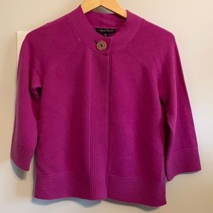 SOLD  2-ply cashmere sweater with 3/4 length sleeves